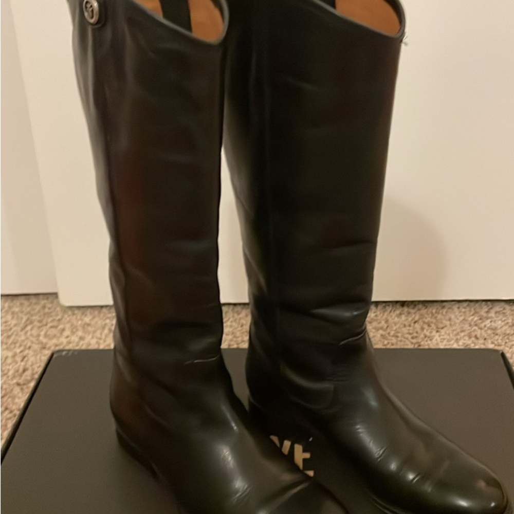 Black Leather Knee-High Boots